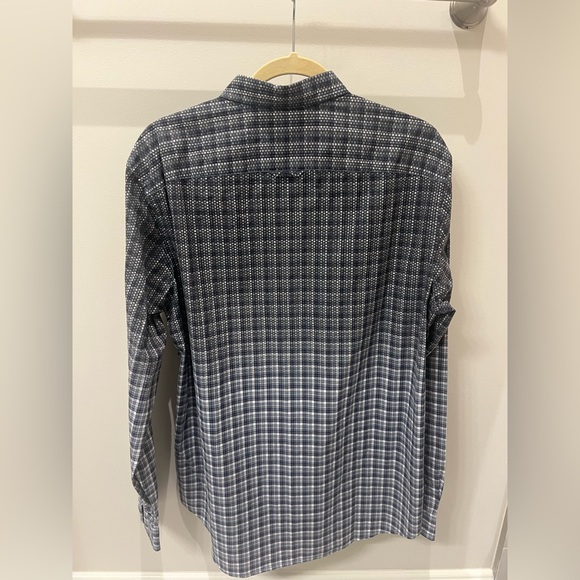 NEW Vince 100% Cotton Men’s Button Down in Black/Grey/White pattern, Size Large - Picture 3 of 10